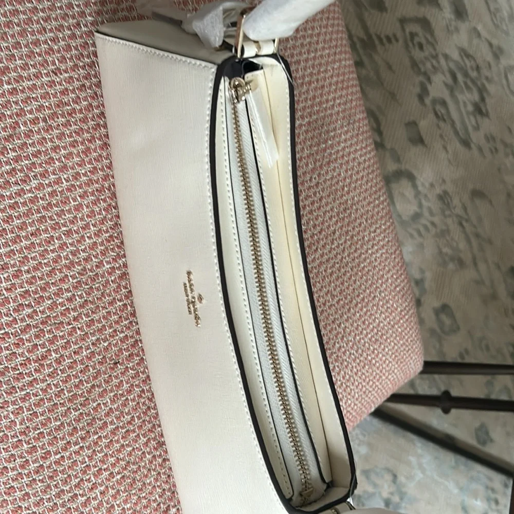 kate spade ♠️ Frankie Meringue Textured Patent Leather Shoulder Bag